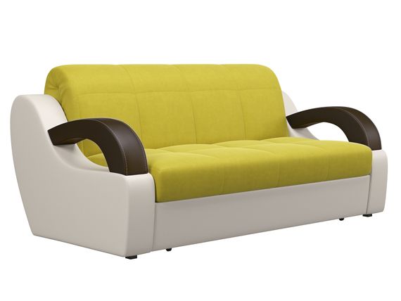 Диван Мадрид 1,2 - Велютто/Velutto  28 оливковый/беж кожзам/ коричневая накладка