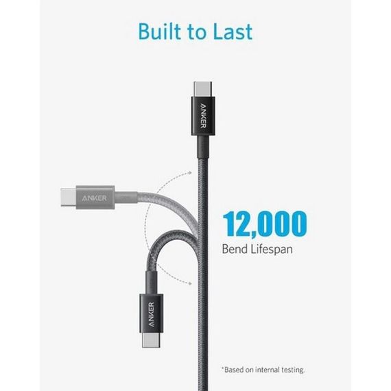 Кабель Anker 322 USB-A to USB-C 0.9 м (A81H5H21) White/Белый