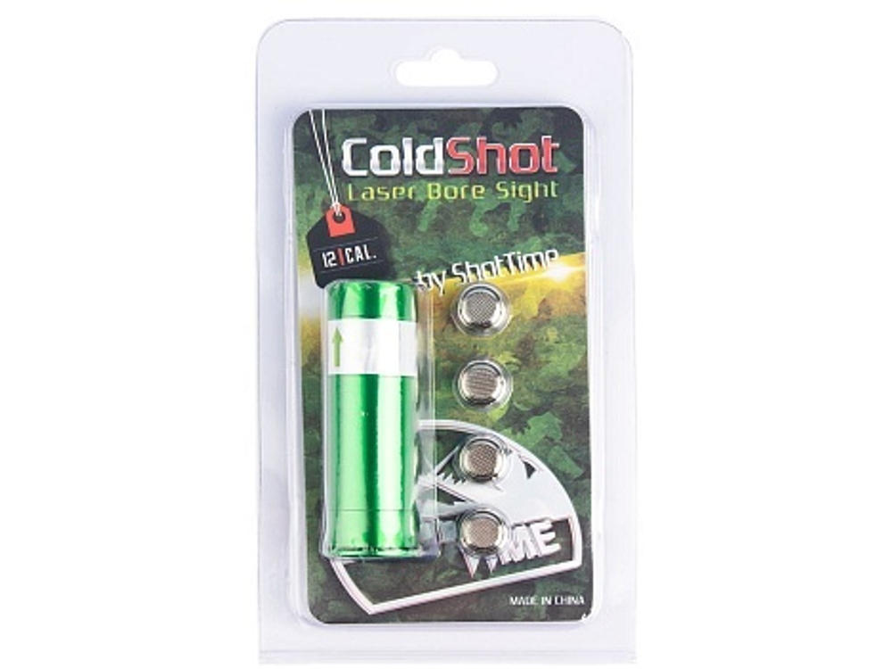 Лазерный патрон ShotTime ColdShot 12х60, кнопка вкл/выкл, зелёный