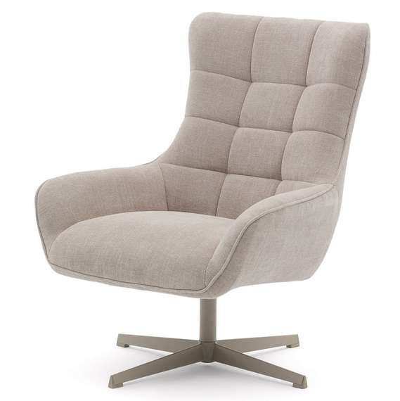 Крутящееся кресло Teryl, бежевый шенилл, серая ножка