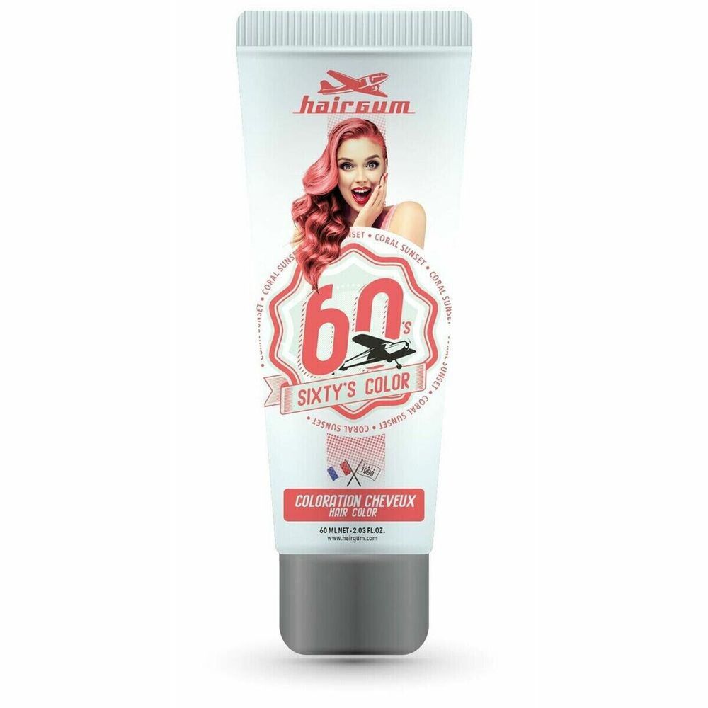 Полуперманентное окрашивание Hairgum Sixty&#39;s Color coral sunset (60 ml)