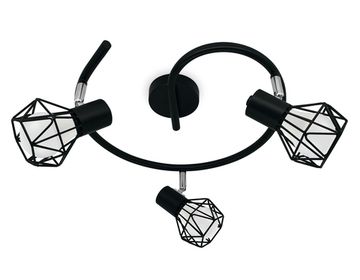 Настенно-потолочный спот в стиле лофт 3*E27 TR8624 BK/CH черный/хром D330*175 Traditional Loft Ambrella