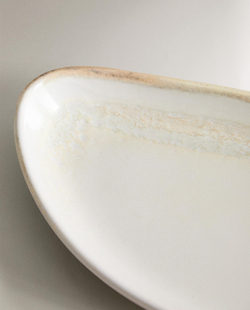 Zara Home тарелка из каменной керамики, цвет бежевый, 14 см
