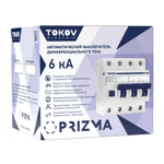 Выключатель автоматический дифференциального тока 4п (3P+N) C 20А 30мА тип AC 6кА PRIZMA TOKOV ELECTRIC TKE-PZ60-RCBO-4-20-30-AC