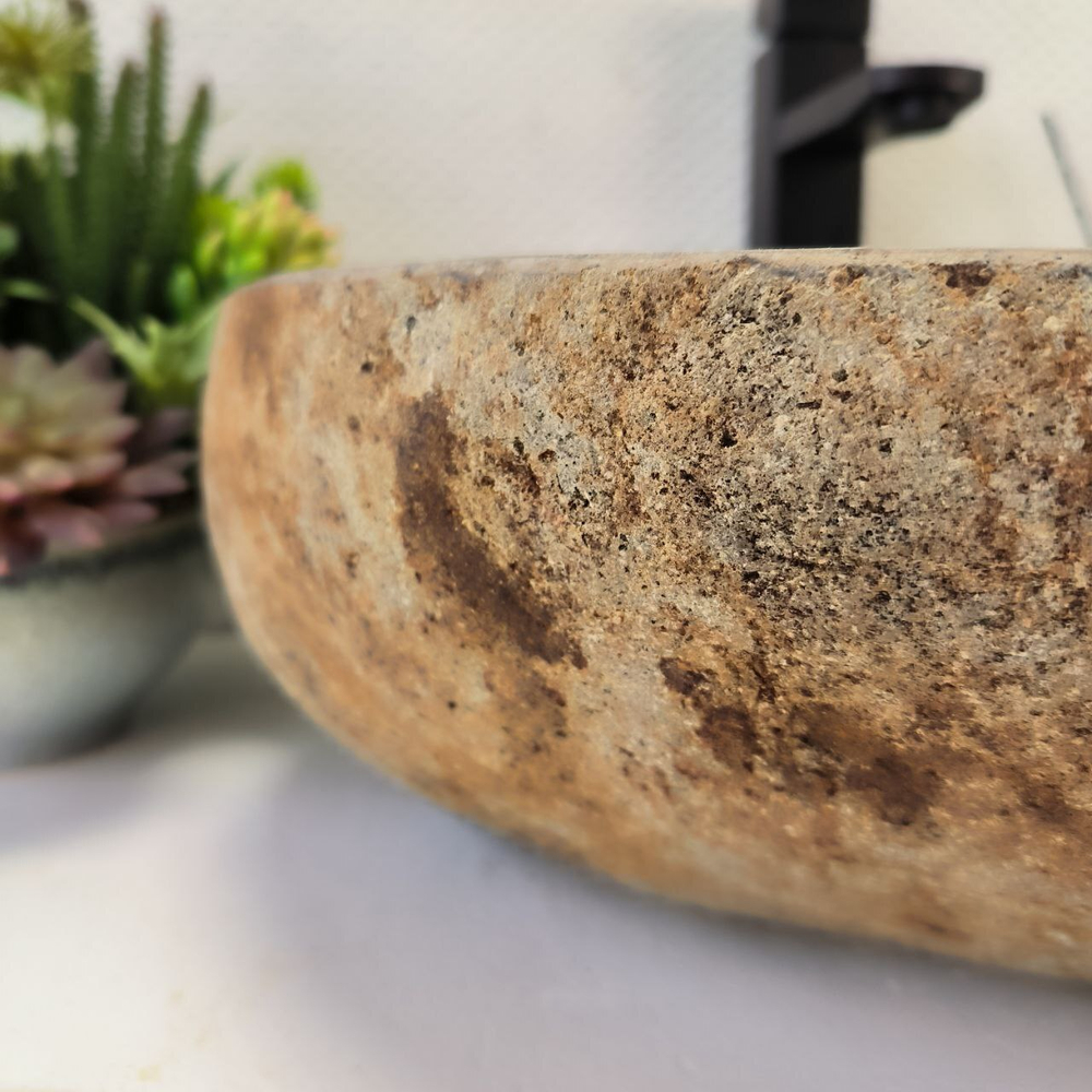Раковина из речного камня RS-64112 (45*36*15) 0122