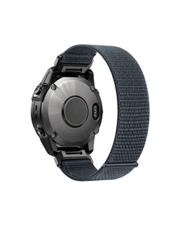 Ремешок TacFit 26 мм. для Garmin Fenix 7x / 6x / 5x / 3, Enduro 2 / Tactix 7, Tactix Delta нейлоновый быстросъемный на липучках (Серый)