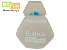 Гантель GO DO в виниловой матовой неопреновой оболочке. Вес 5 кг.  (Белый)