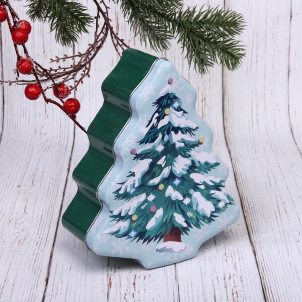 Банка жестяная «Ёлочка в снегу «18*15*6,5см