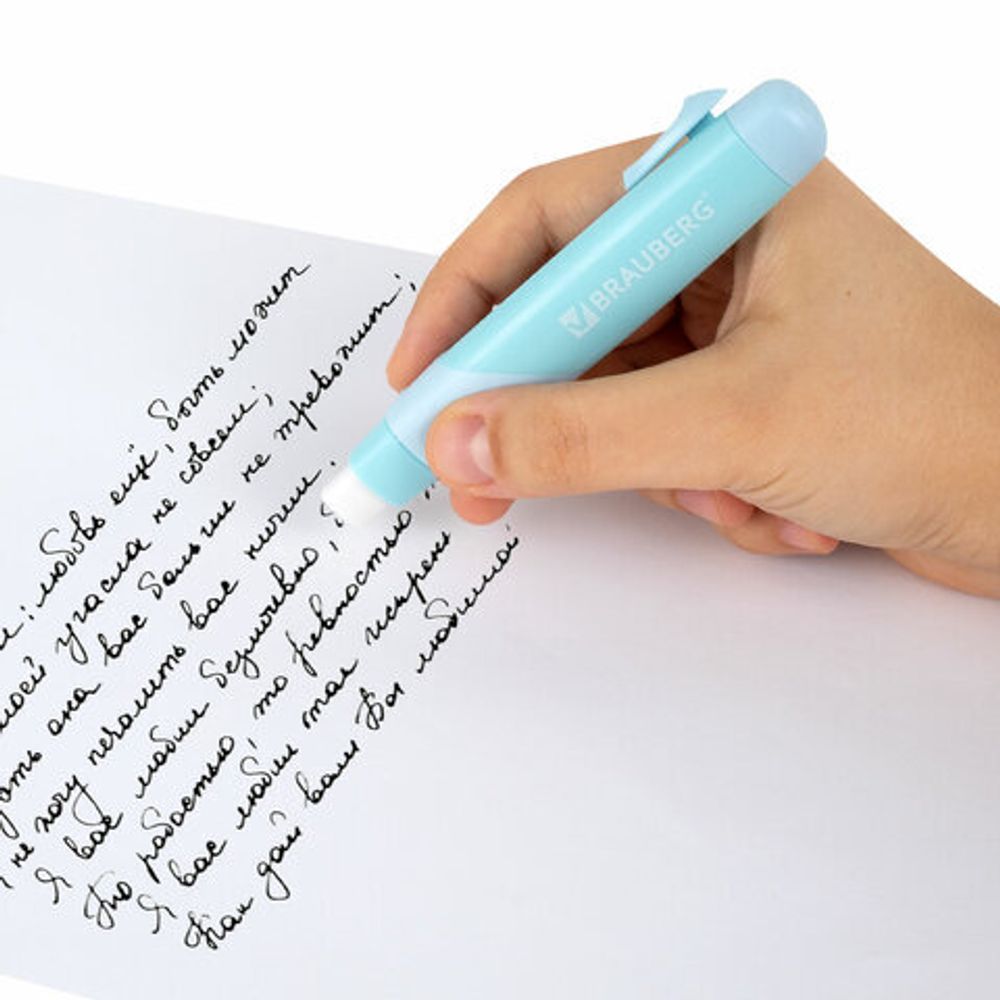 Ластики выдвижные BRAUBERG "REWIND", 2 ШТУКИ, 112х21х24 мм, белые, пастельные цвета корпуса, блистер, 272687