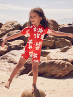 Купальник слитный на молнии для девочки Next AB7-036, Красный