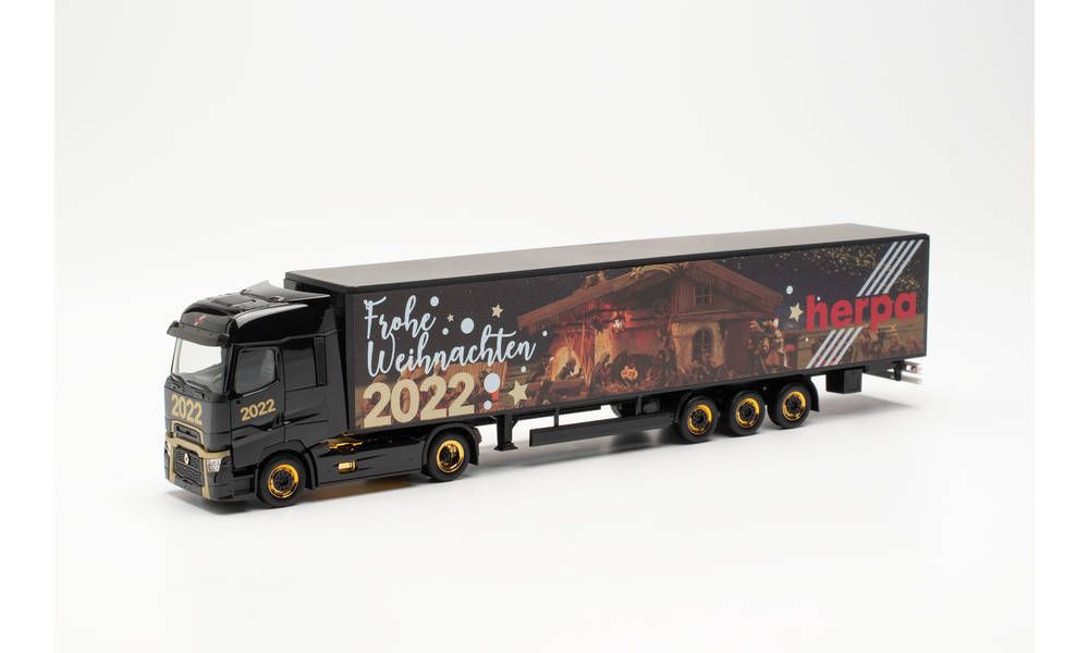 Грузовик RENAULT T FACELIFT, п/п фургон &quot;HERPA CHRISTMAS MODEL 2022&quot;