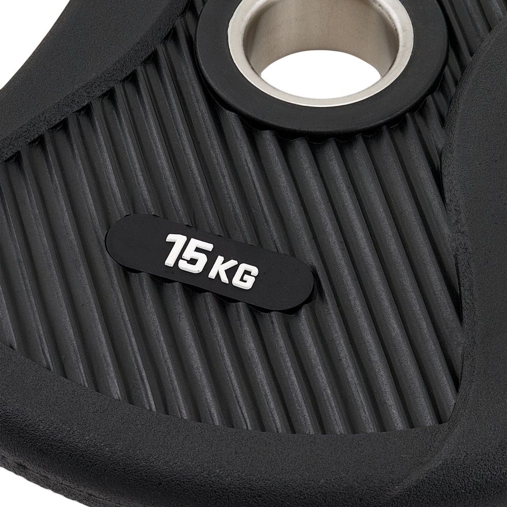 Диск олимпийский обрезиненный с двумя хватами 15 кг REBEL