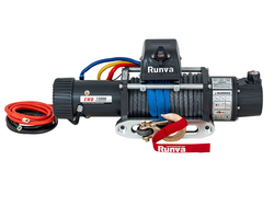 Лебёдка электрическая двухскоростная 12V Runva 12000 lbs 5443 кг (синтетический трос)