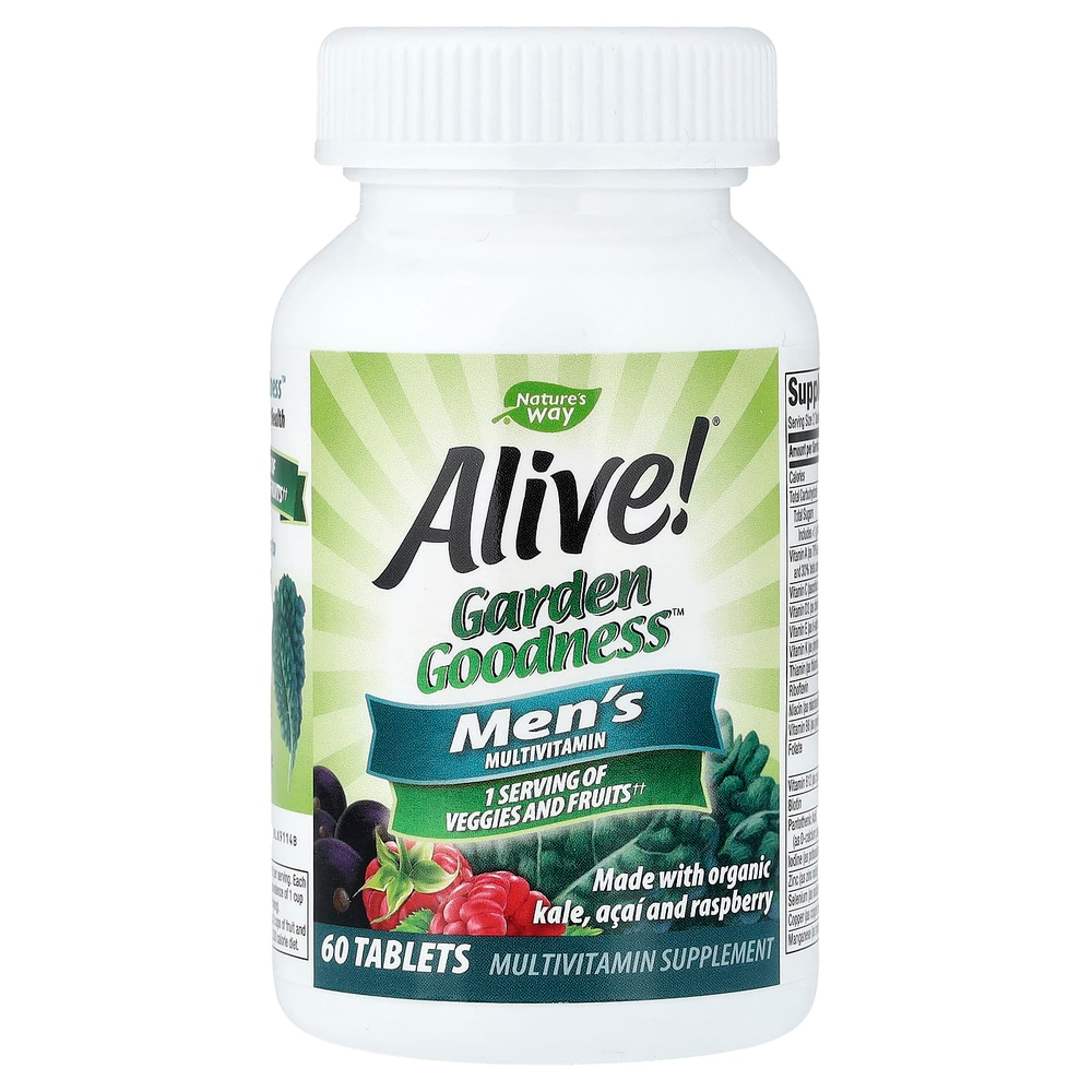 Nature's Way, Alive! Garden Goodness, мультивитамины для мужчин, 60 таблеток