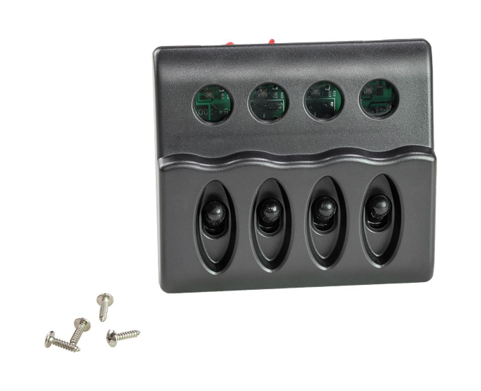 Панель бортового питания 4 переключателя, индикация, предохранители