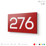 Номер на дверь 276, табличка на дверь для офиса, квартиры, кабинета, аудитории, склада, красная 120х70 мм, Айдентика Технолоджи