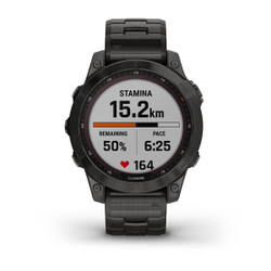 Garmin Fenix 7X Sapphire Solar Титан DLC Carbon Grey с вентилируемым титановым ремешком Carbon Grey DLC 51 мм (010-02541-27)