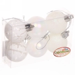 Новогодние шары 4 см (набор 6 шт) «Микс фактур», Белый