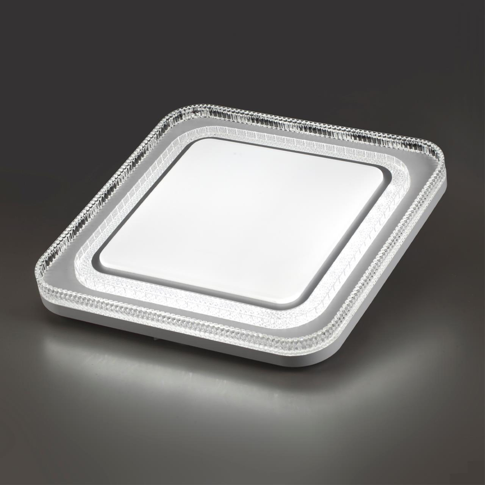 7685/EL MARON SN 181 Светильник пластик/серебристый LED 70Вт 3000-6000K 490х490 IP43 пульт ДУ SUZY SILVER