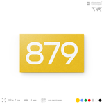 Номер на дверь 879, табличка на дверь для офиса, квартиры, кабинета, аудитории, склада, желтая 120х70 мм, Айдентика Технолоджи