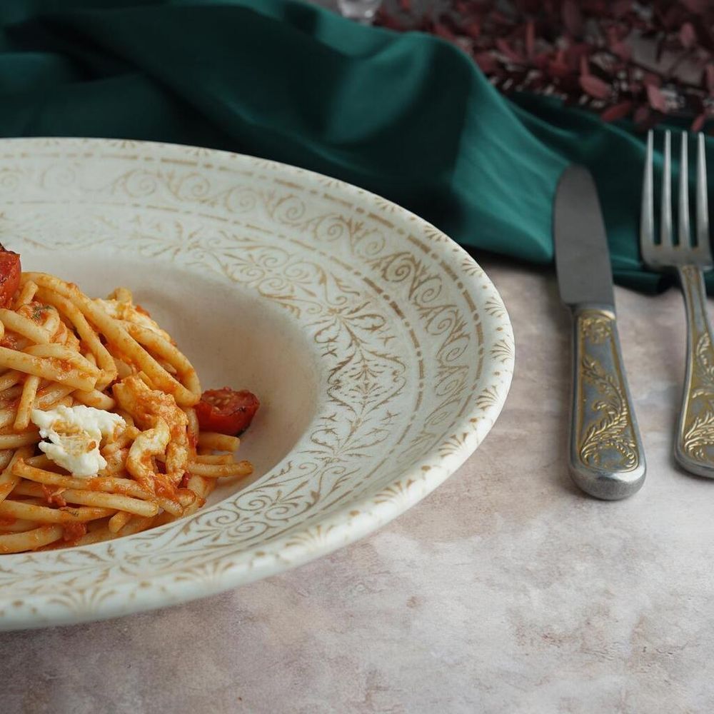 Тарелка глубокая 550 мл d 27 см h6,2 см изогнутый борт для пасты, для супа Antico By Bone [6]