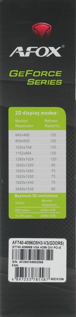 Видеокарта AFOX NVIDIA  GeForce GT 740 AF740-4096D5H3-V3 4ГБ GDDR5, Ret