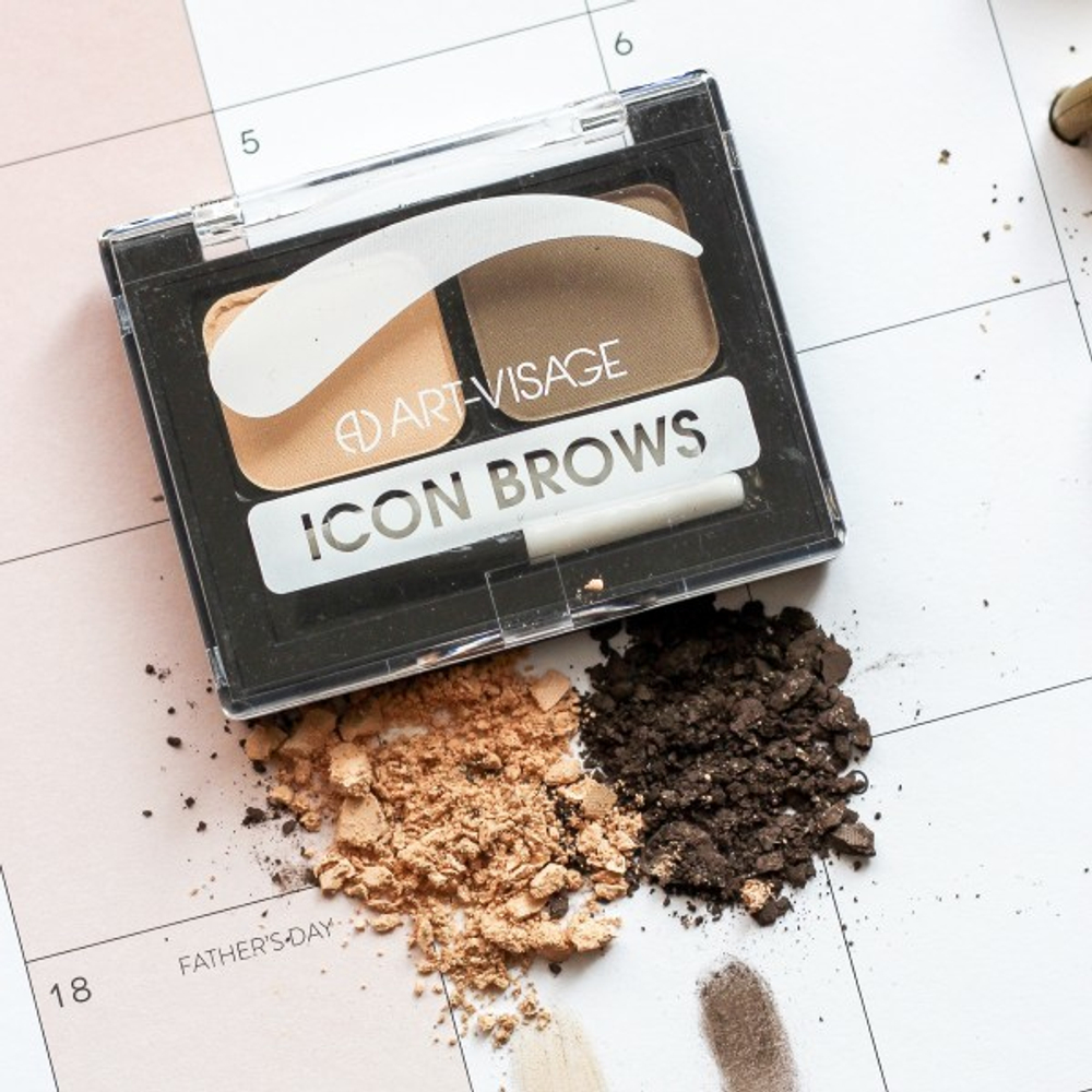 ART-VISAGE Тени для бровей с кисточкой и пинцетом «ICON BROWS»