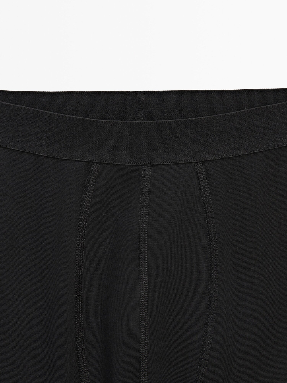 Massimo Dutti Однотонные трусы-боксеры из смесового хлопка, черный