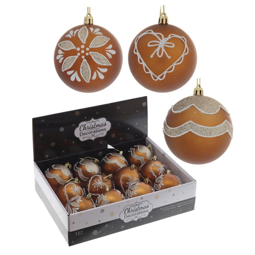GAEM Набор из 12шт Украшение новогоднее "Шар", D 8 см, L35 W27 H8,5 см