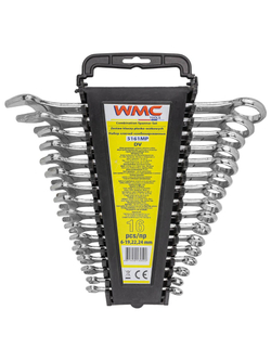 Ключи комбинированные, набор 16пр. (6-19, 22, 24мм) WMC TOOLS WMC-5161MP DV