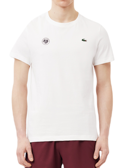 Мужская теннисная футболка Lacoste Ultra-Dry Sport Roland Garros Edition Tennis T-Shirt - белый