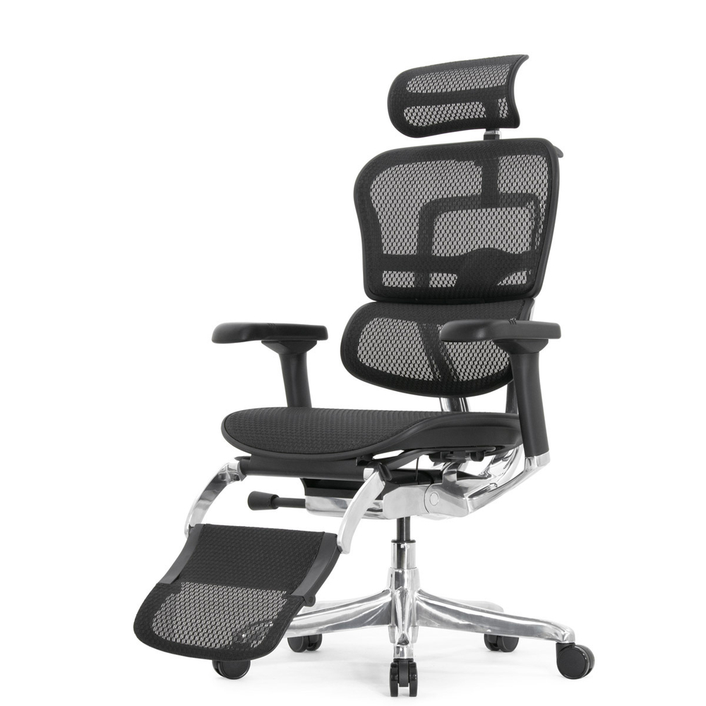 Кресло FALTO Ergohuman Elite 2 с подножкой ( чёрный каркас /сетка чёрный T-168-B1 Black )