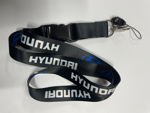 Hyundai (черный) / Брелок, шнурок для ключей на шею Hyundai (Хендэ), ланъярд, крафт, черный (1 шт)