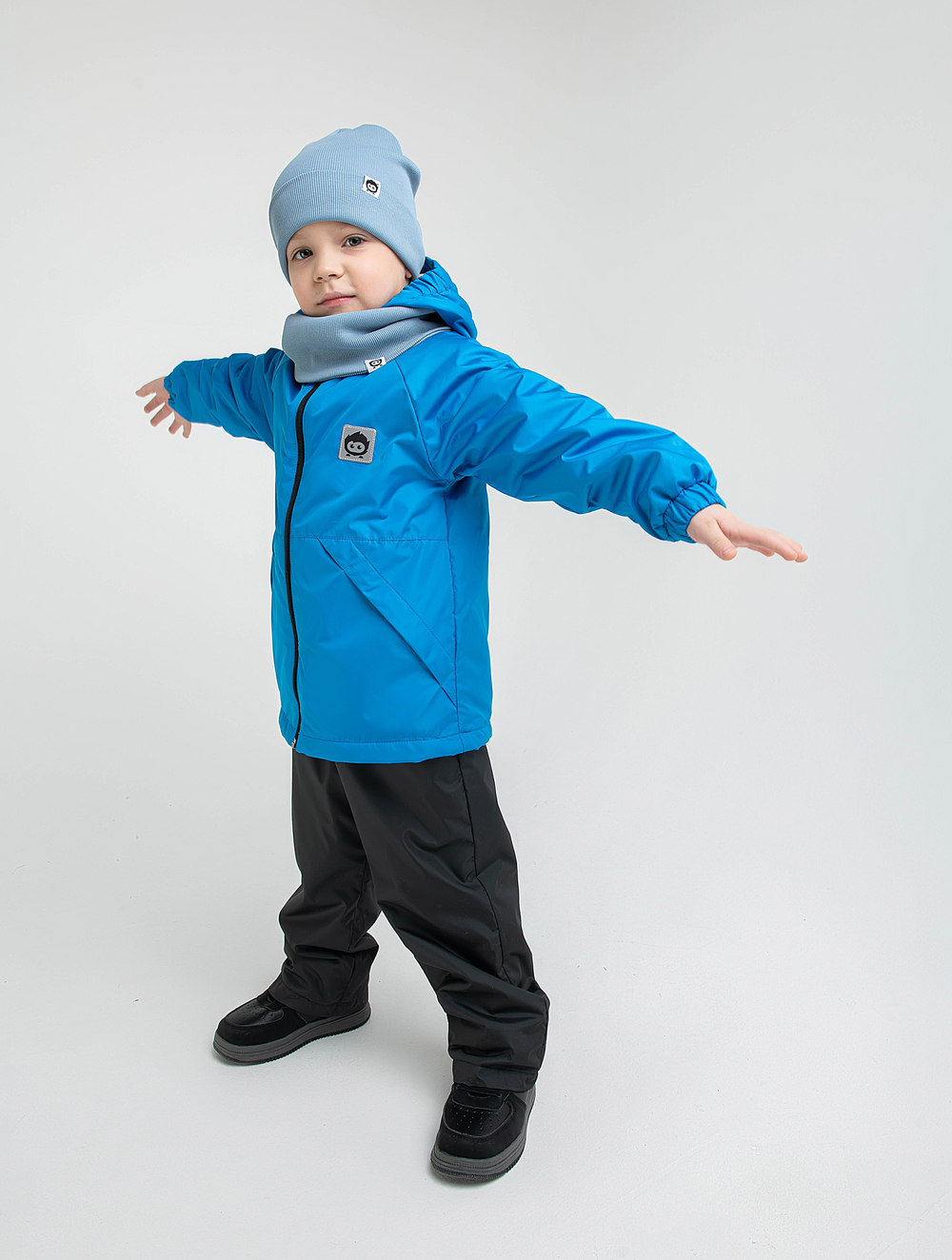 Куртка на флисовой подкладке "Дино" голубой