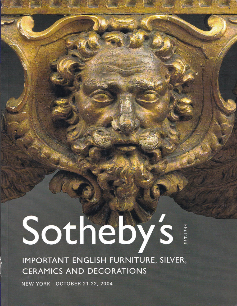 Каталог аукциона Sotheby's, Нью-Йорк, Шедевры английской мебели, серебра, керамики и предметов интерьера от 21-22 октября 2004 года