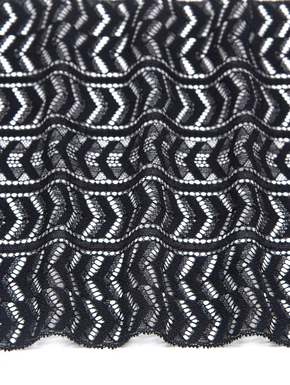 274 ОПТ Кружево эластичное 19 см, Италия, черный 170