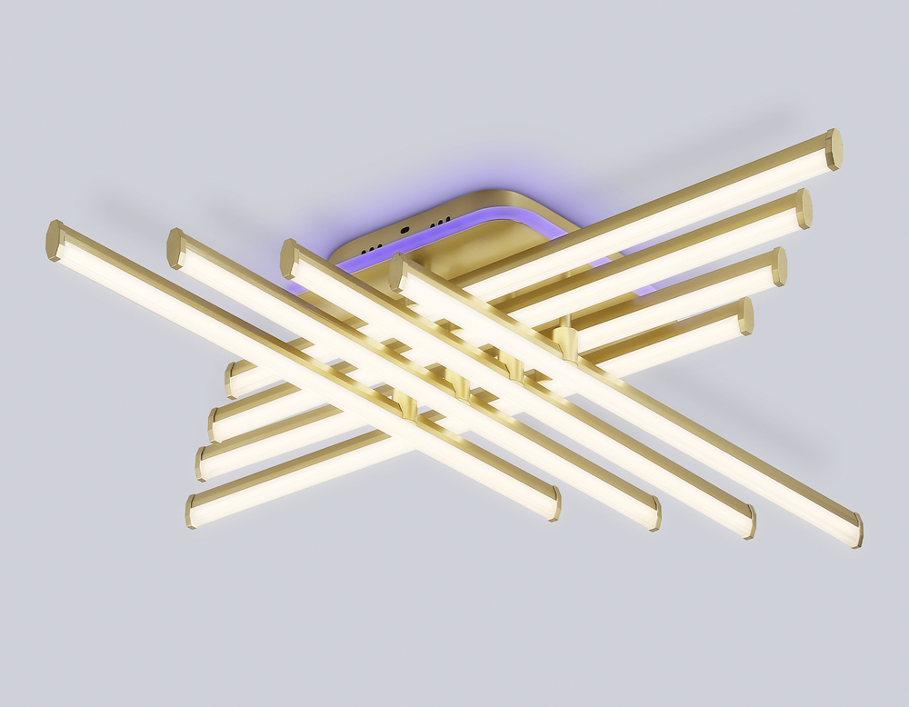 FL6263 GD золото 115W 3000K-6400K+RGB 810*810*130 (ПДУ ИК)