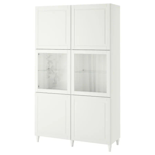 Комбинация для хранения - IKEA BESTÅ/BESTA/ БЕСТА/БЕСТО ИКЕА, 120x42x202 см, белый,
