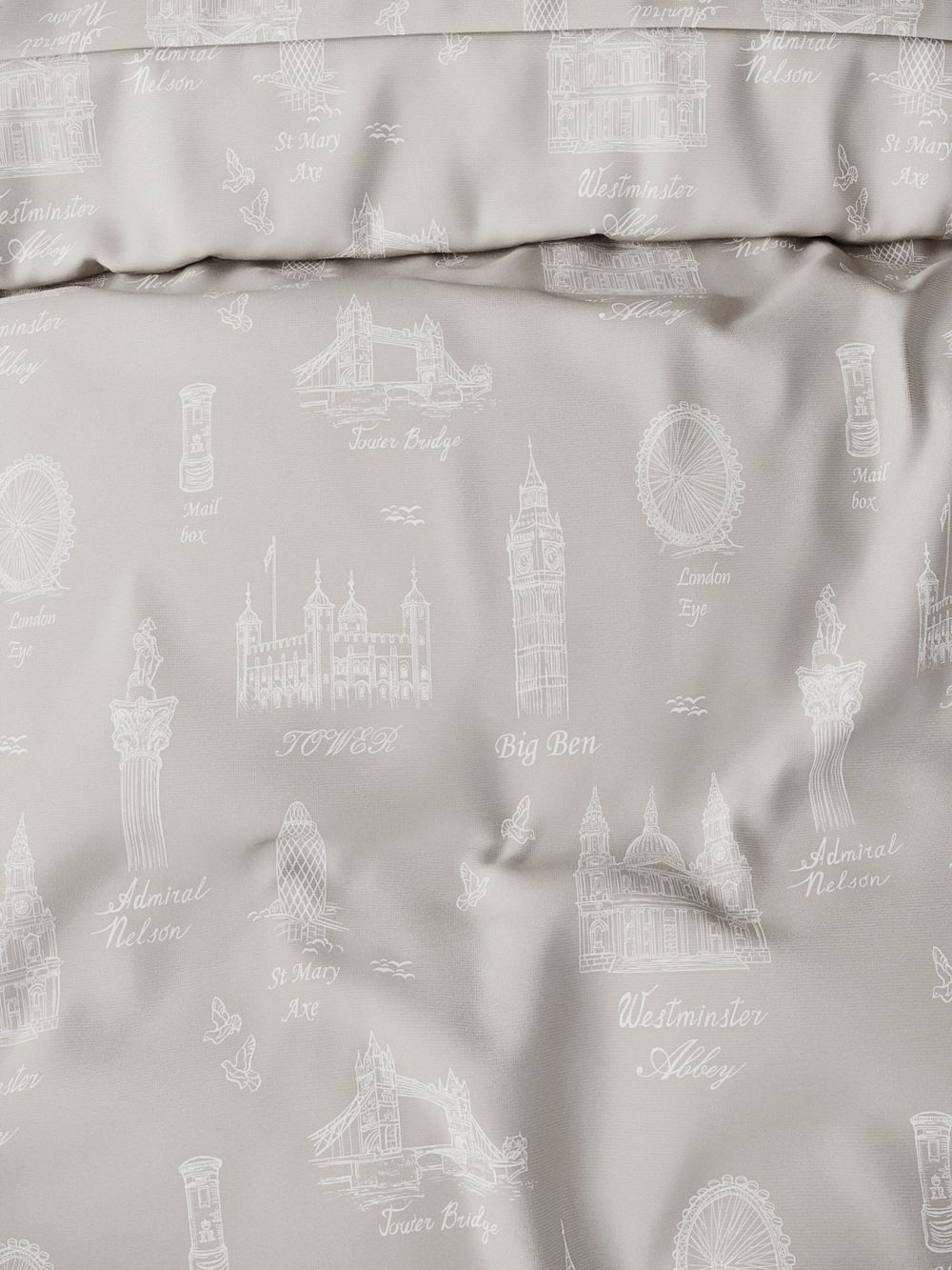 Постельное белье перкаль Сказка "Туманный альбион" 1,5-сп Наволочка 50х70 см 1 шт Простынь 150x215 см Пододеяльник 145x215 см