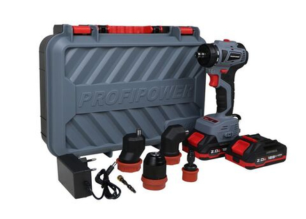 Аккумуляторный бесщеточный шуруповерт со сменными насадками PROFIPOWER MKBL-18BM (18В, 45Нм, Li-ion-2шт, 2.0Ач, 0,8-10мм, бита, З/У,в кейсе)