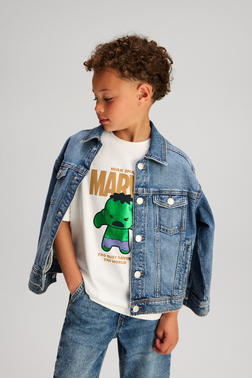 H&M Футболка оверсайз с принтом, белый