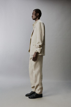 ZARA КОСТЮМНЫЕ БРЮКИ ИЗ 100% ЛЬНА, СВЕТЛО-БЕЖЕВЫЙ