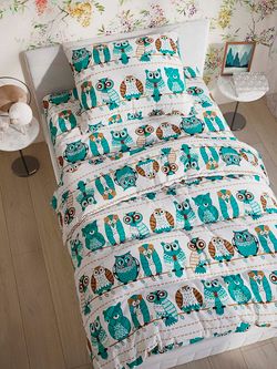 Постельное белье полисатин Simple House "Owl" 1,5-сп Наволочка 50x70 см 1 шт Простынь на резинке 90x200 см Пододеяльник 145x215 см