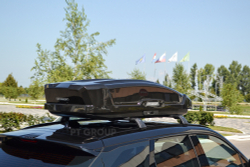 Автобокс на крышу автомобиля "Space" двустороннее открывание (черный) / PT-Group