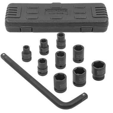 Набор головок ударных с Г-образным воротком 1/2''10пр.+1(10,12,13,14,17,19,21,22,24мм), в кейсе RockForce##Rock FORCE RF-4104-5MPB