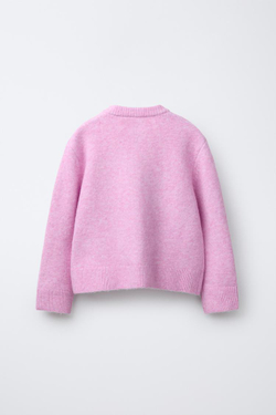 ZARA ОДНОТОННЫЙ КАРДИГАН, РОЗОВЫЙ