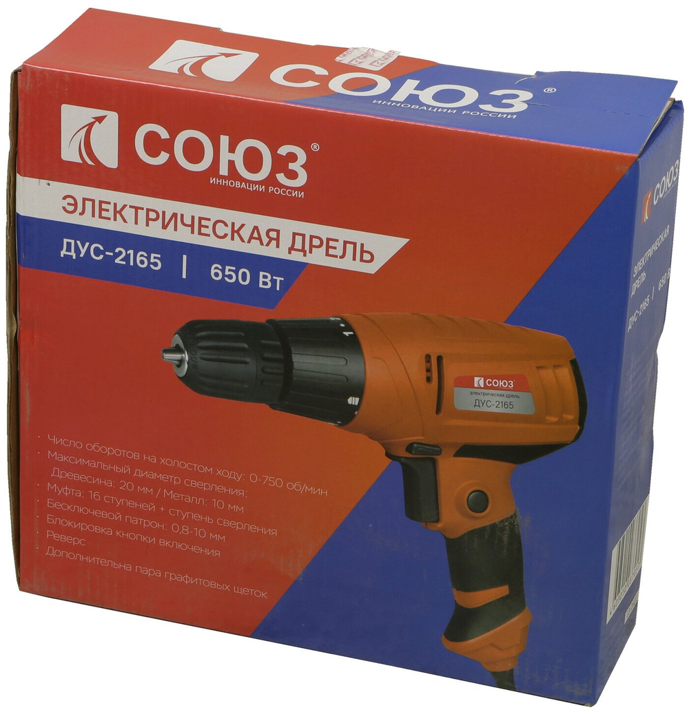 Дрель-шуруповерт СОЮЗ ДУС-2165 (ДУС-2165)