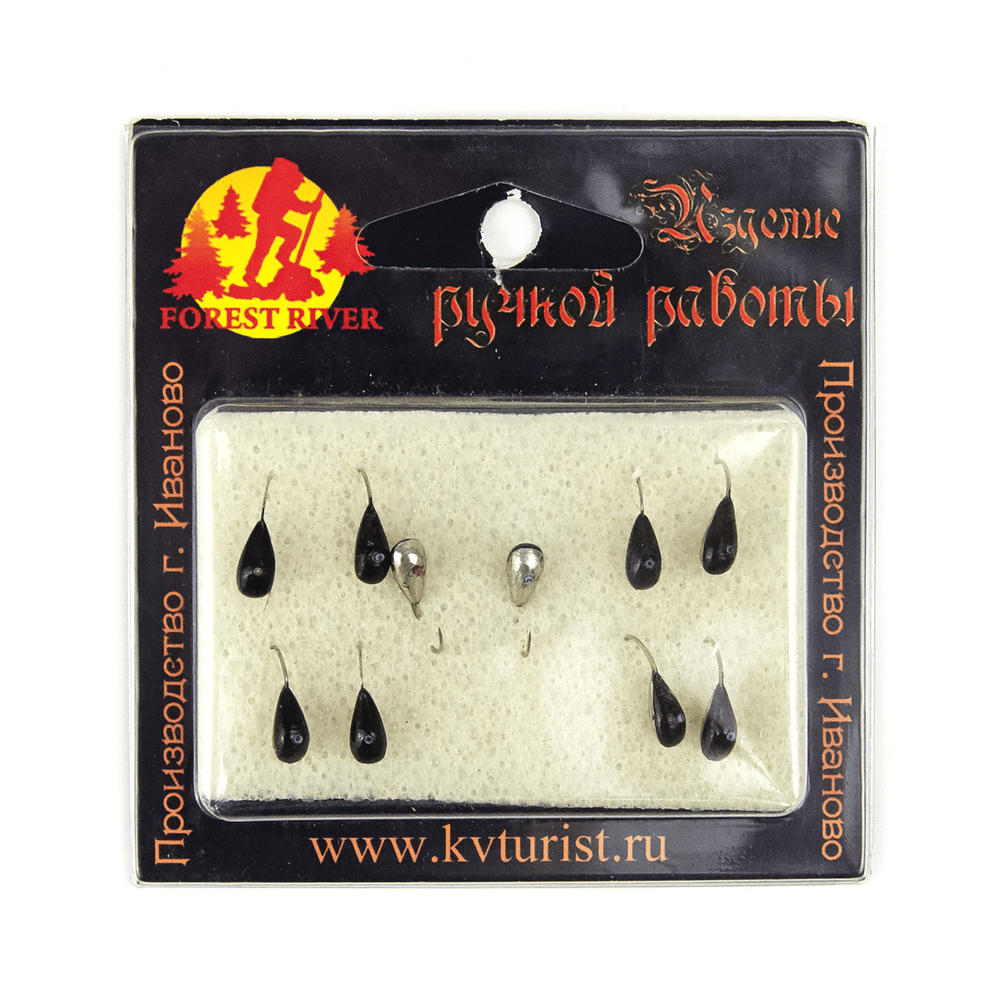 Мормышка "Капелька" с кембриком, 1 коронка, Серебро (0.5гр, 10шт/уп), Одинцов