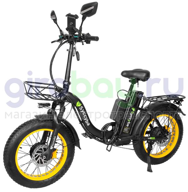 Электровелосипед Syccyba F11 Pro Dual 48V/20Ah (полный привод) - Желтый обод фото №1