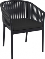 Кресло пластиковое с подушкой Siesta Contract Portofino, черный, черный